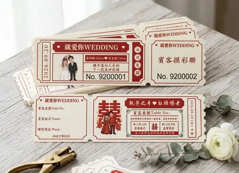 婚禮現場使用的抽獎券
